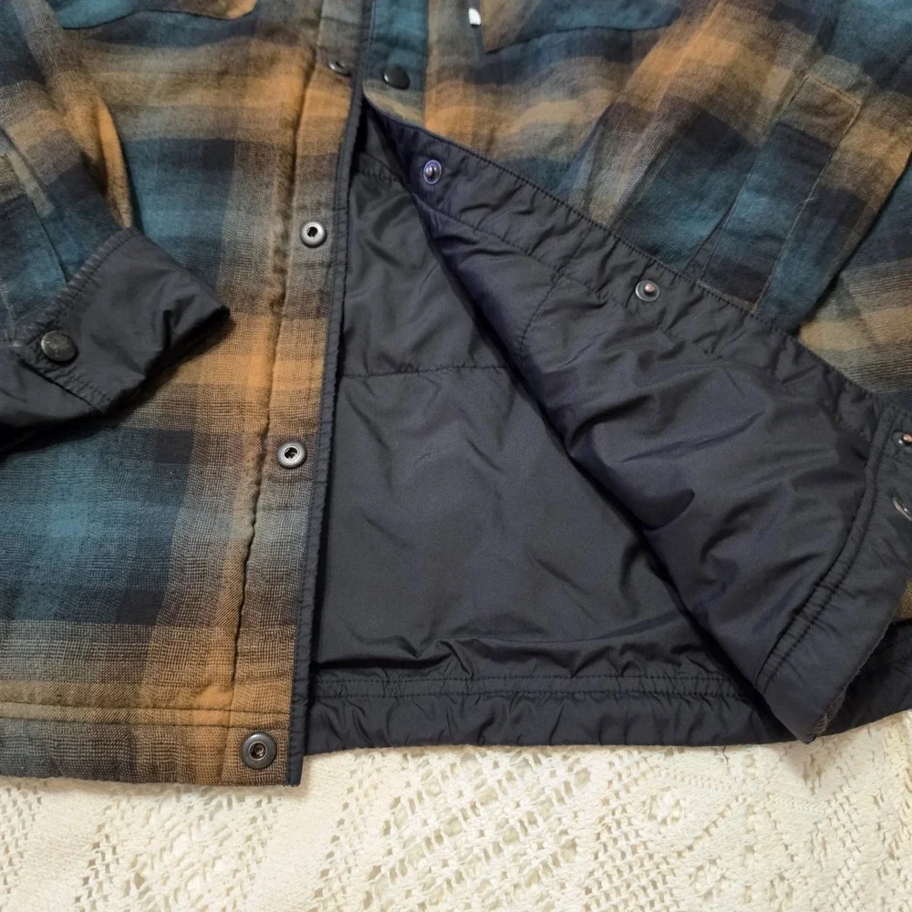 The North Face Reversible Flannel Shirt Shacket Puffer Jacket Large